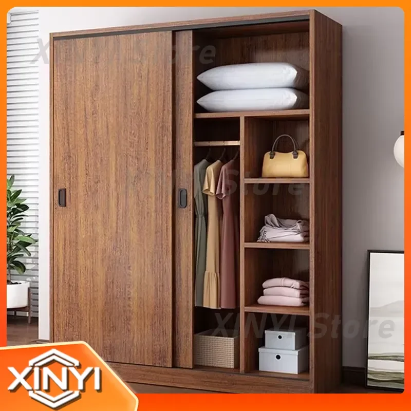 Three-Door Sliding Wardrobe for Small Apartment Rental Room Bedroom Home Easy Assembly Kids Storage Closet Modern Space