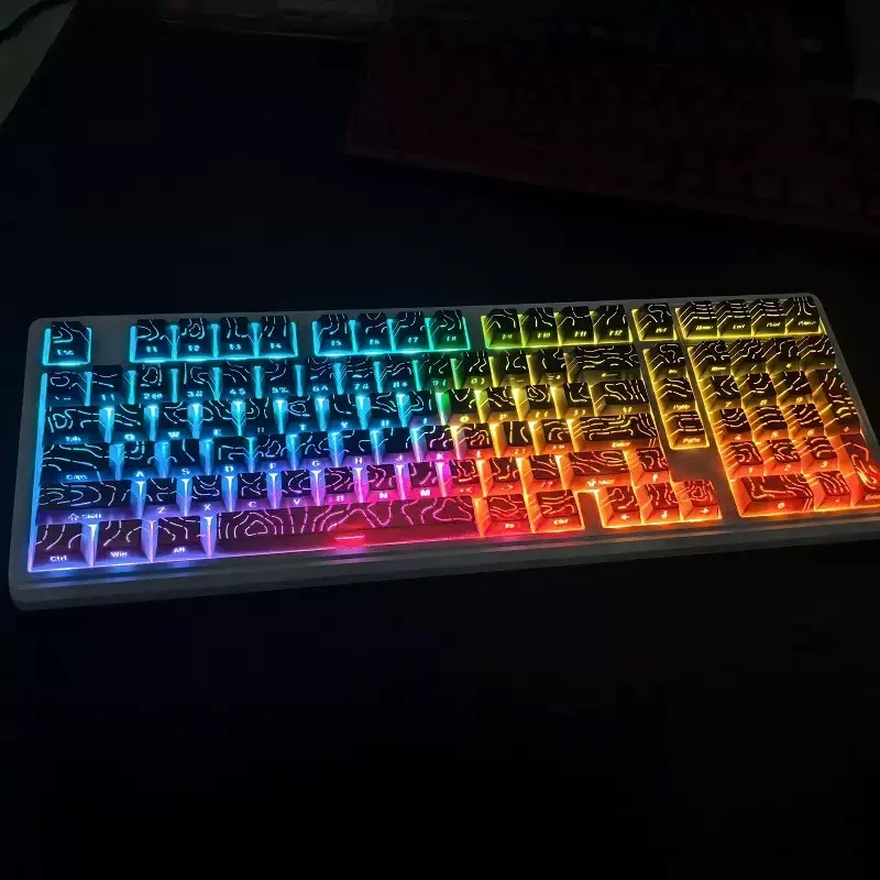 2026 Neue Contour 4.0 Seitengravierte Tastenkappen PBT Transluzent 97 Tasten Gaming Mechanische Tastatur Weiße Tastenkappen für Magnetschalter