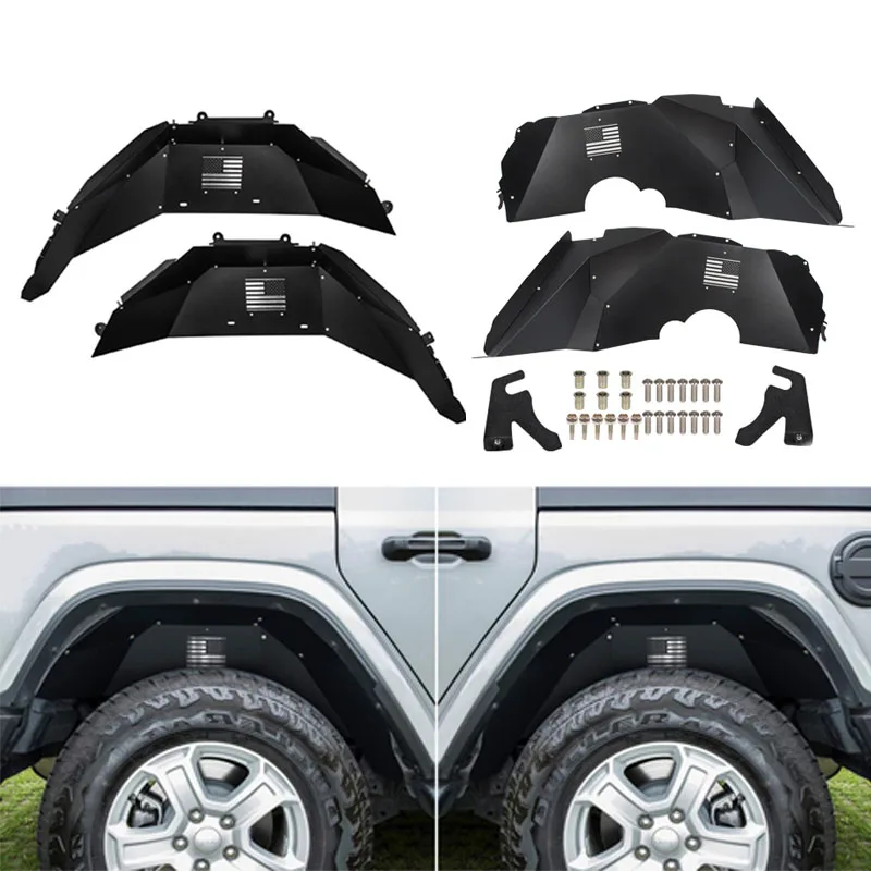 Front & Rear Inner Fender Liners Wheel Well Liners Fits for Jeep 2018-2023 Wrangler JL 2/4 Doors Unlimited Sahara Rubicon