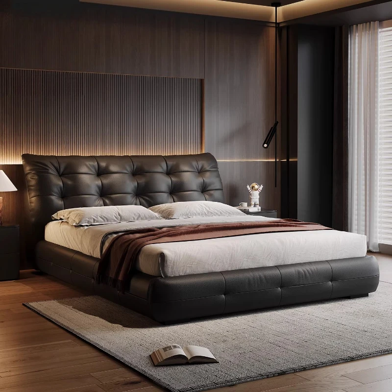150x200cm Soft Backrest Double Bed Fashion Bedside Table Luxury Nordic Design Double Bed Queen Size Home Bedroom Furniture Sets