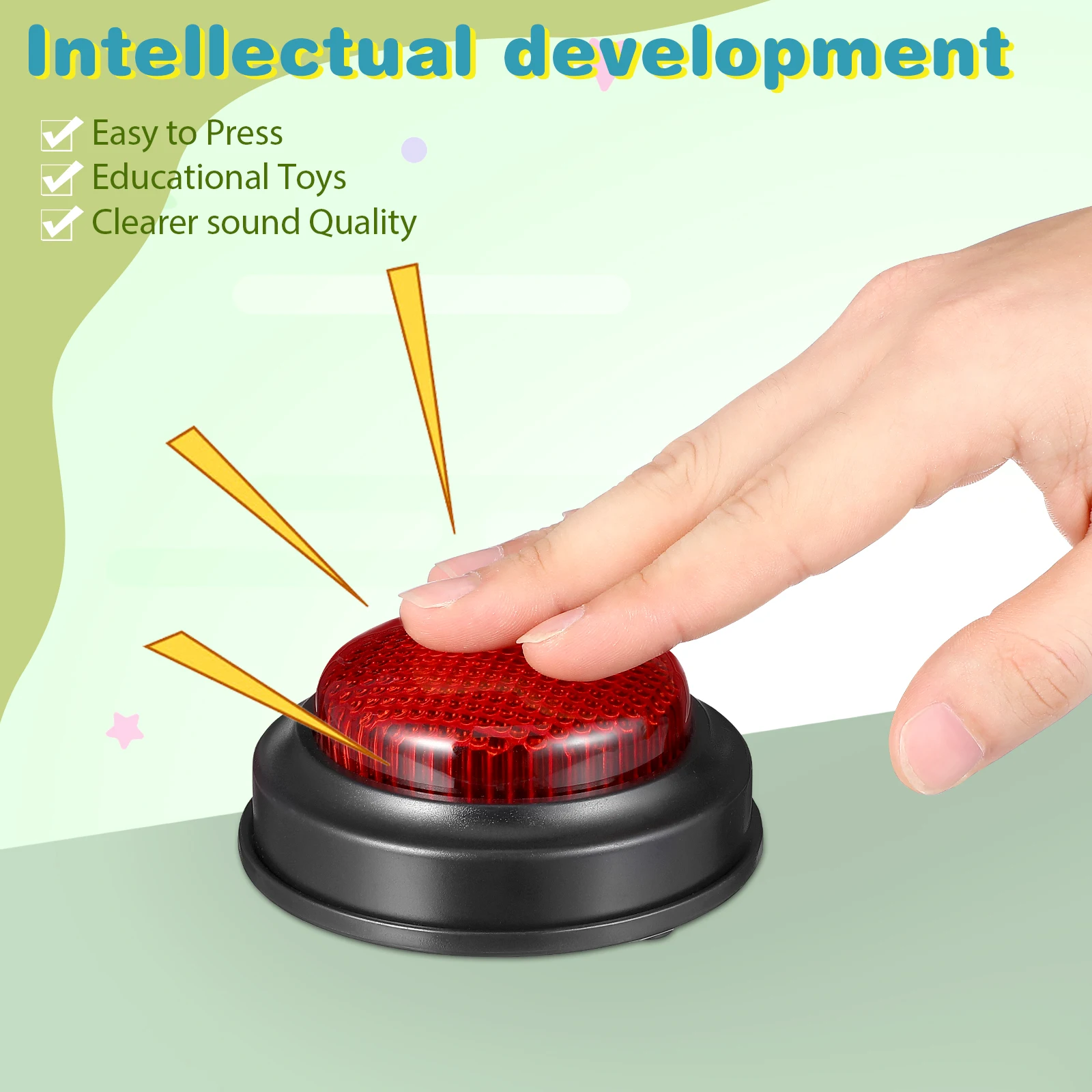 

Alarm Sound Button Party Funny Game Buzz Answer Show Buzzers Quiz Trick Shine Talking Button Games prop multiuse Party supplies