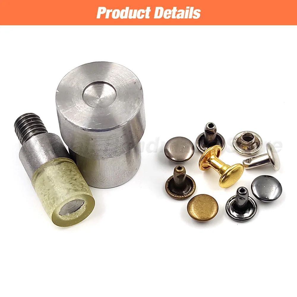 Double Caps Rivets Installation Fasteners Snaps Dies Press Mould Dies For Hand Press Machine Leathercraft Bag Shoes Belt 5-15mm