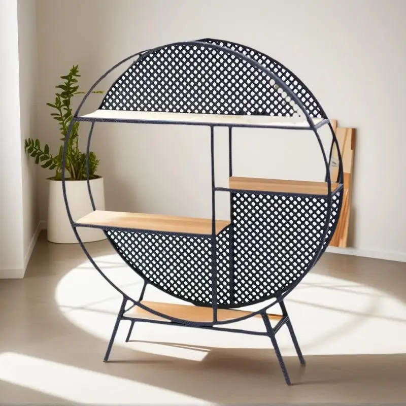 Chinese Style Round Storage Rack Model, 1Pcs 1:12 Miniature Dollhouse Furniture Decoration Accessory