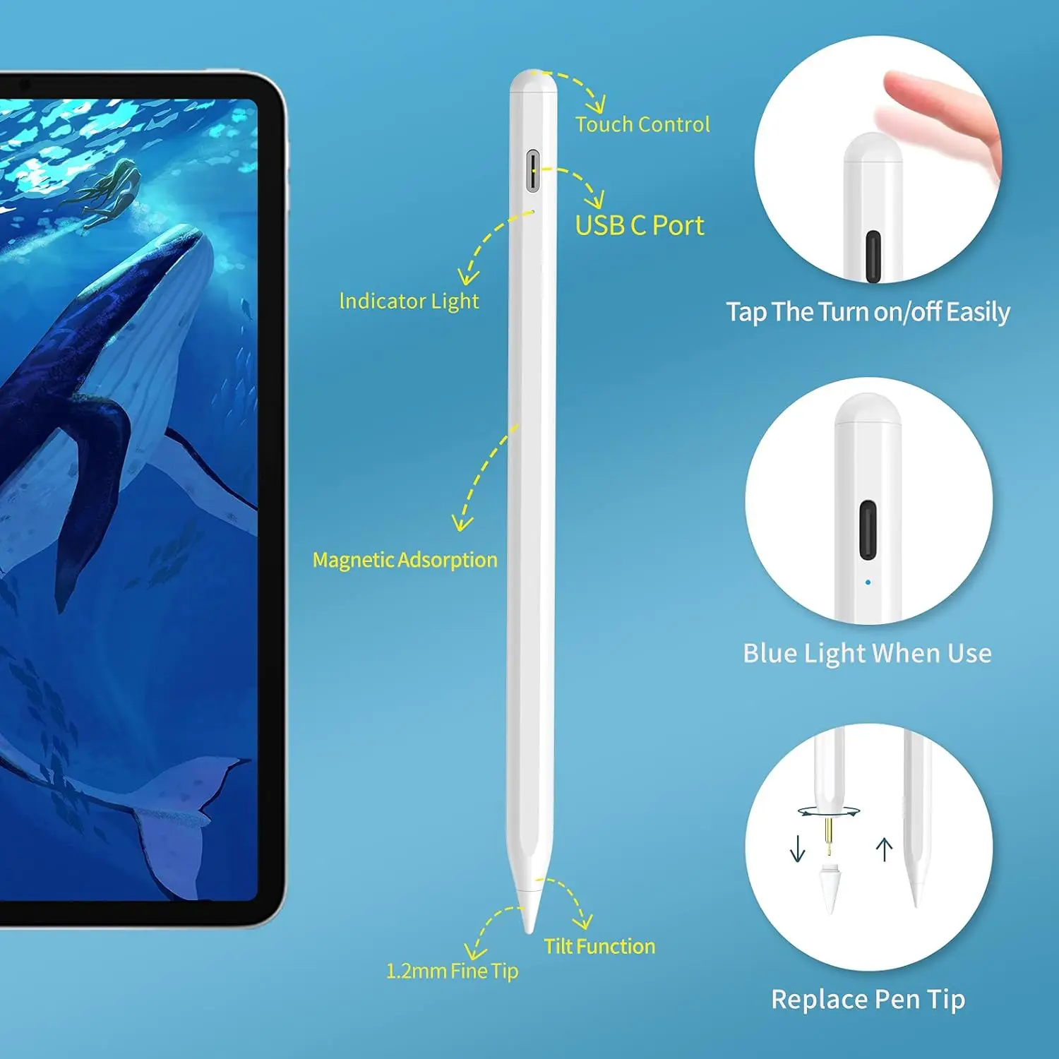 ユニバーサルスタイラスペン Android IOS Windows 容量性スクリーンタッチペン iPad Apple Pencil Huawei 社 Xiaomi タブレットペン