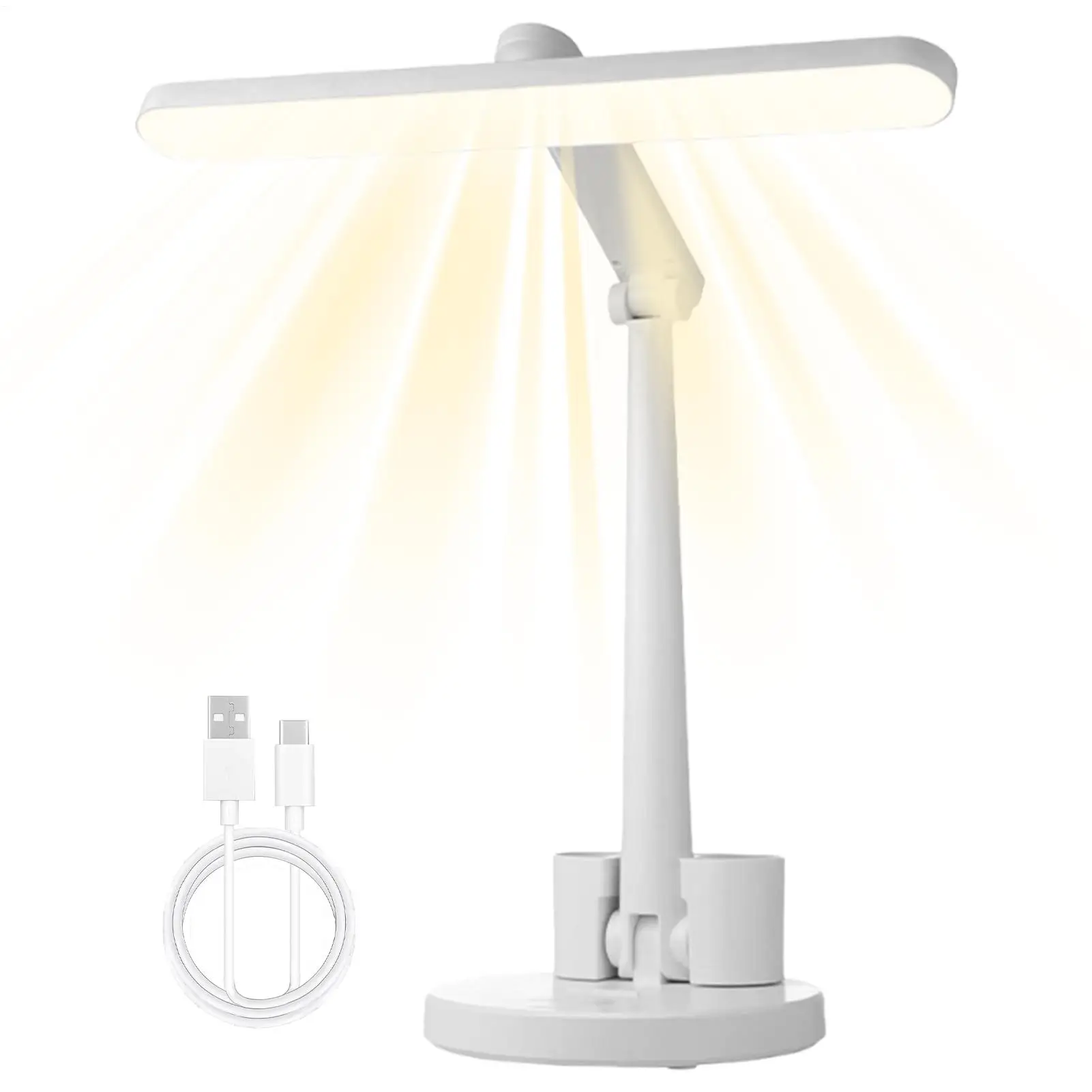 Desk Lamp Long-Lasting Eye-Caring Adjustable 3 Brightness Modes Desk Lamp USB Charging for Bedroom Study Home School Reading