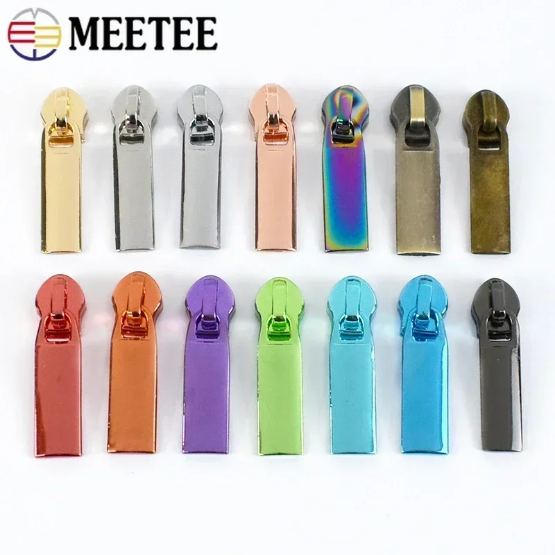 10-100Pcs Meetee 5# Zipper Sliders for Nylon Zippers Tape Bag Zips Heads Pocket Zip Pull Repair Kits DIY Sewing Accessories