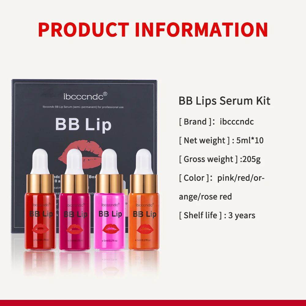 BB Lips Ampoule Serum Starter Set Semi-Permanent BB Lip Gloss Tinted Pigment Lasting Moisturizing For Lip Care Glow Free Shiping