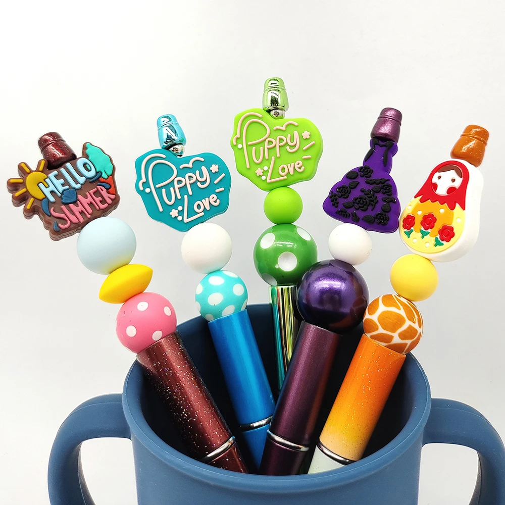 New Bpa Free Silicone Beads Cartoon Focal For Beaded Pen Accessories Supplies