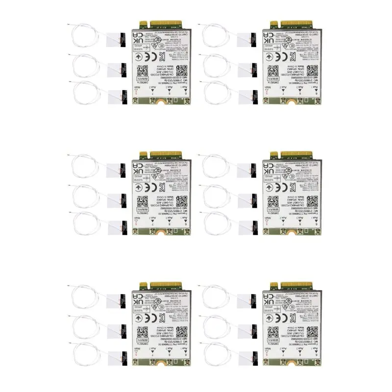 6X T77W968 DW5821E X20 4G LTE Module Cat16 Gigabit 4G Wireless Card For Dell 5420 5424 7424 7400 Laptop+18Xantennas