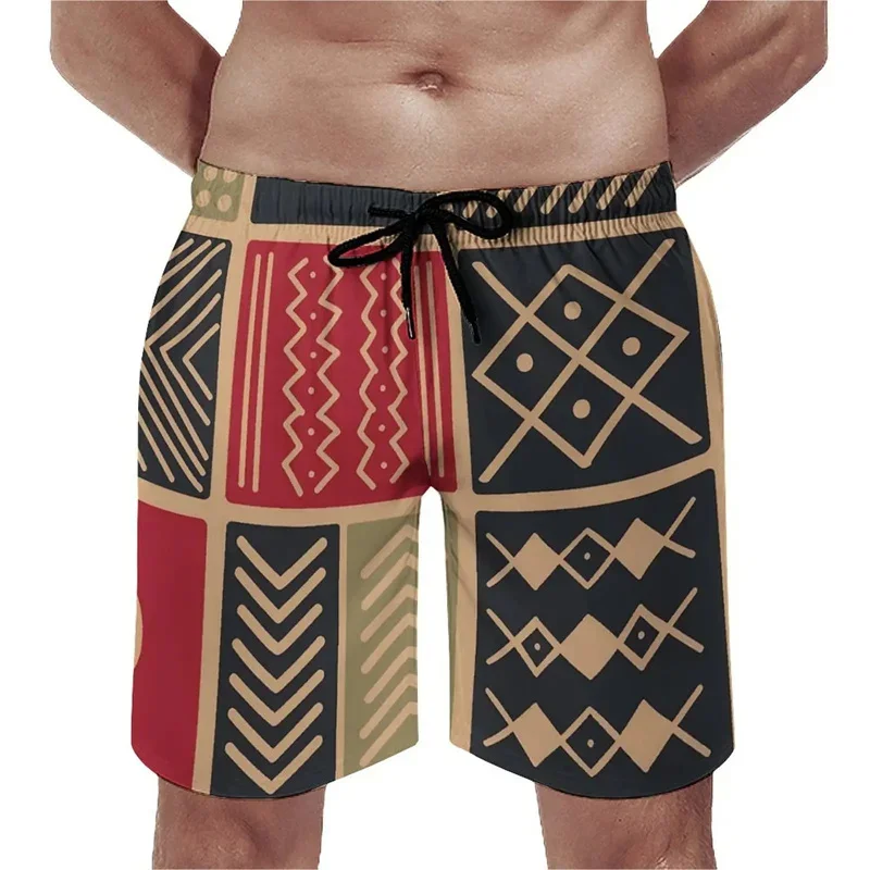 3D Printed Ethnic Short Pants For Men Vintage Pattern Beach Shorts Summer Fashion Children Street Board Shorts Surf Swim Trunks