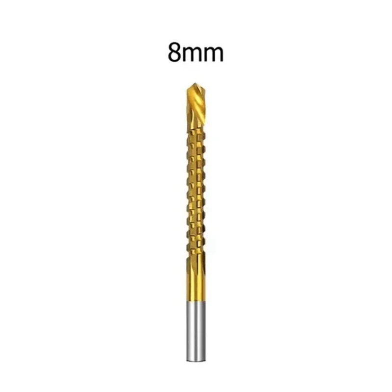 Broca recubierta de Titanio, broca de sierra dentada en espiral, broca de taladro compuesta, broca helicoidal, 8Mm