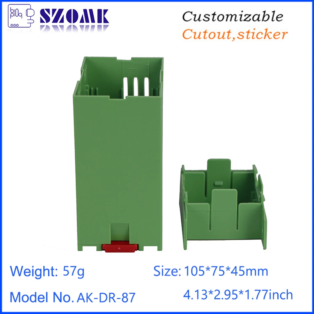 ABS Plastic Din Rail Enclosures flame retardant material UL-94-V0 105*75*45 mm Industrial Control Electronic Box with Clips