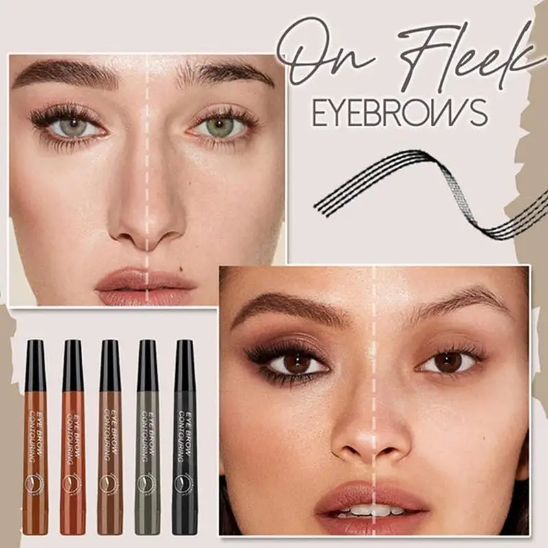 5 Colors Brow Pencil Natural Microblading Eyebrow Pencil Long-Lasting Eyebrow Makeup Cosmetic Waterproof Eyebrow Marker Pen