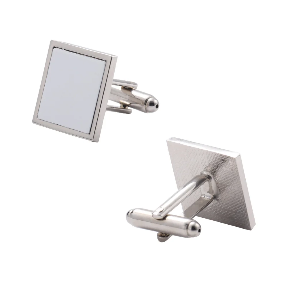 10pairs Sublimation Cufflinks Diy Blank Jewelry Components Thermal Transfer Brooch Style Cufflinks Clips For Anniversary Gift
