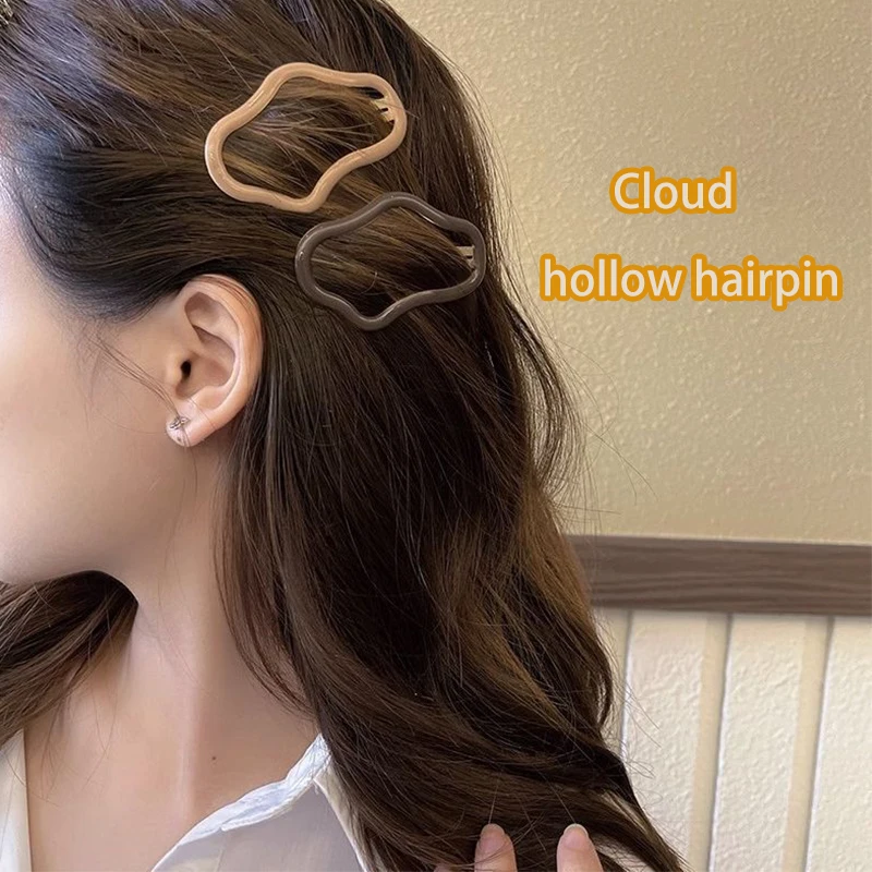 Women\'s hair accessories hollow minimalistic hairpin kpop stylish cloud side bangs clip Premium Hair Crushing bb clip