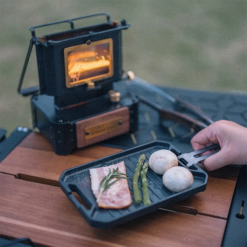 Goout Springhill Camping กระทะย่างกระทะย่างขนาดเล็กน้ําหนักเบากระทะย่างเหล็กไข่เจียว Hot Dog Muffin Skillet เคลือบ Nonstick