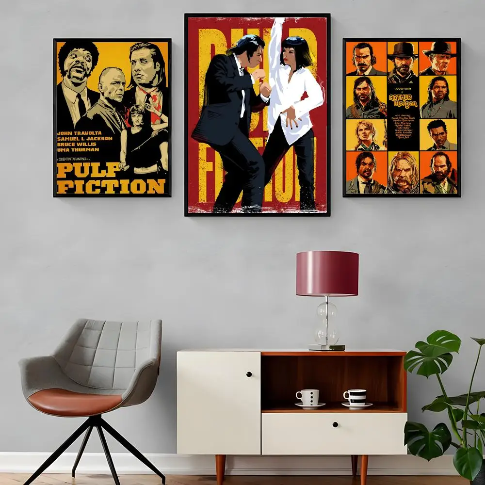 Movies Pulp Fiction Painting Calligraphy Canvas Poster: Crease Free Waterproof Durable All Space Wall Decor
