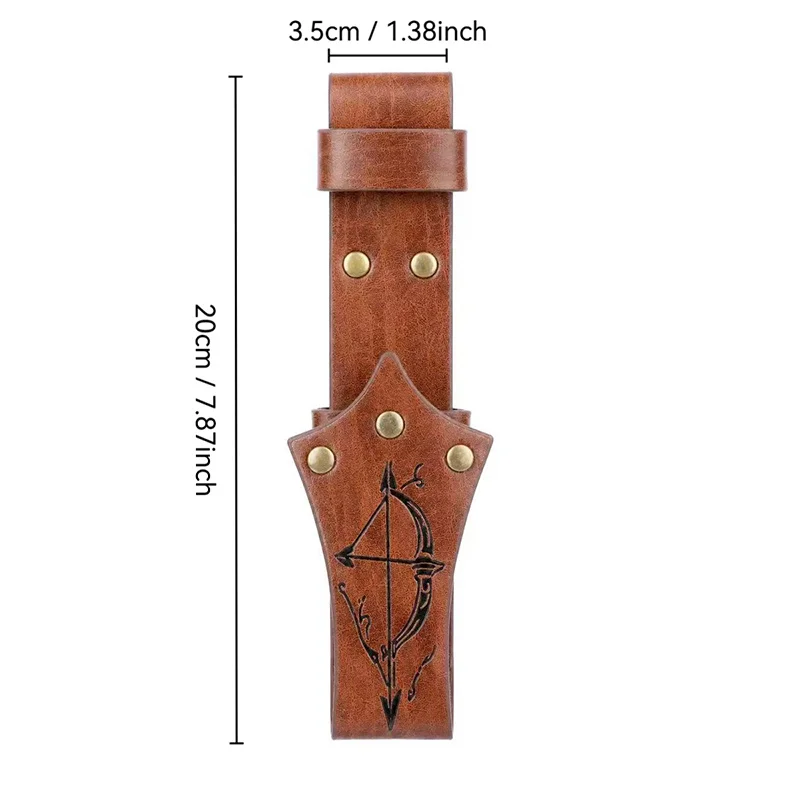 Faux Leather Fan Case Holder, for 8.5-Inch Clip-On Handheld Fans, for Holidays, Gothic, Renaissance Event