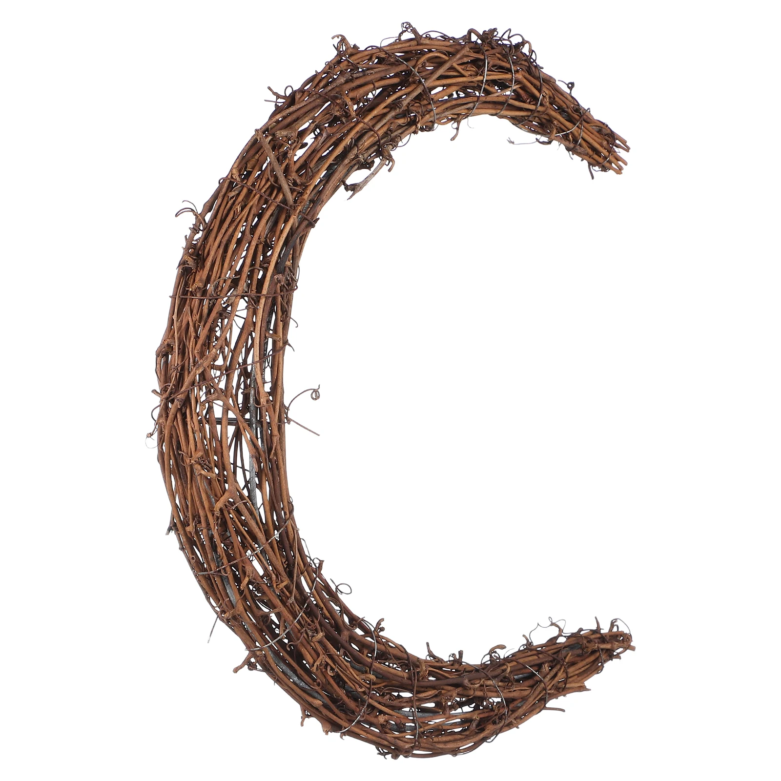 

Moon Shaped Rattan Wreath Ring 30cm DIY Craft Material for Christmas Home Wall Decoration Holiday Party Accessories