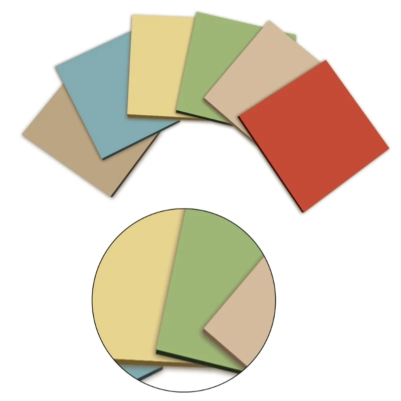 Colored Sticky Notepads Blank Note Paper 3x3Inch Pocket Note Pad Self-ashesive Note Paper 50 Sheets/Pad