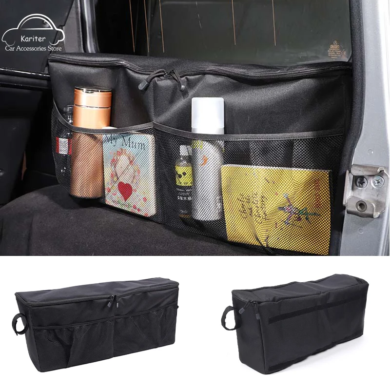 

Car Styling Oxford cloth Black Car Trunk Side Storage Box Net Pocket Car Accessories For Mercedes Benz G Class W463 2004-2018