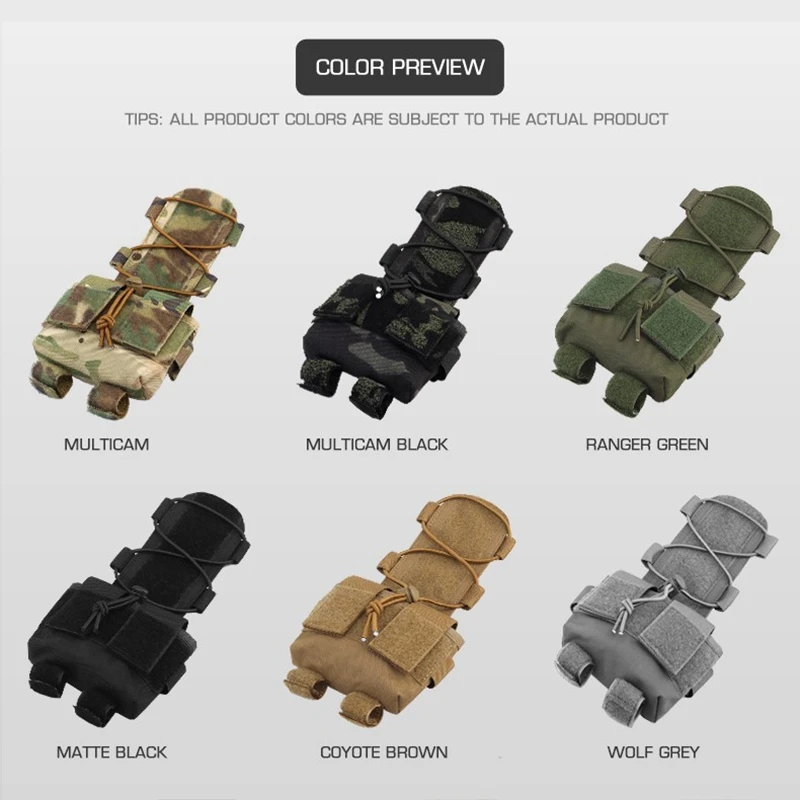 Tactical Helmet Pouch MK2 Battery Case Counterweight Pouch Remote Battery Helmet Accessory Storage Bag Pack with Hook and Loop