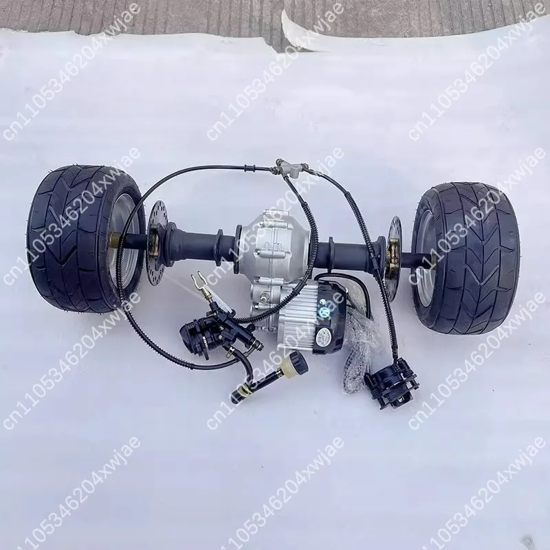 Kart Rear Axle Kit with Differential Disc Brake and 6 Inch Tires, Drive Shaft and Half Axle for Beach Buggy and Racing Kart