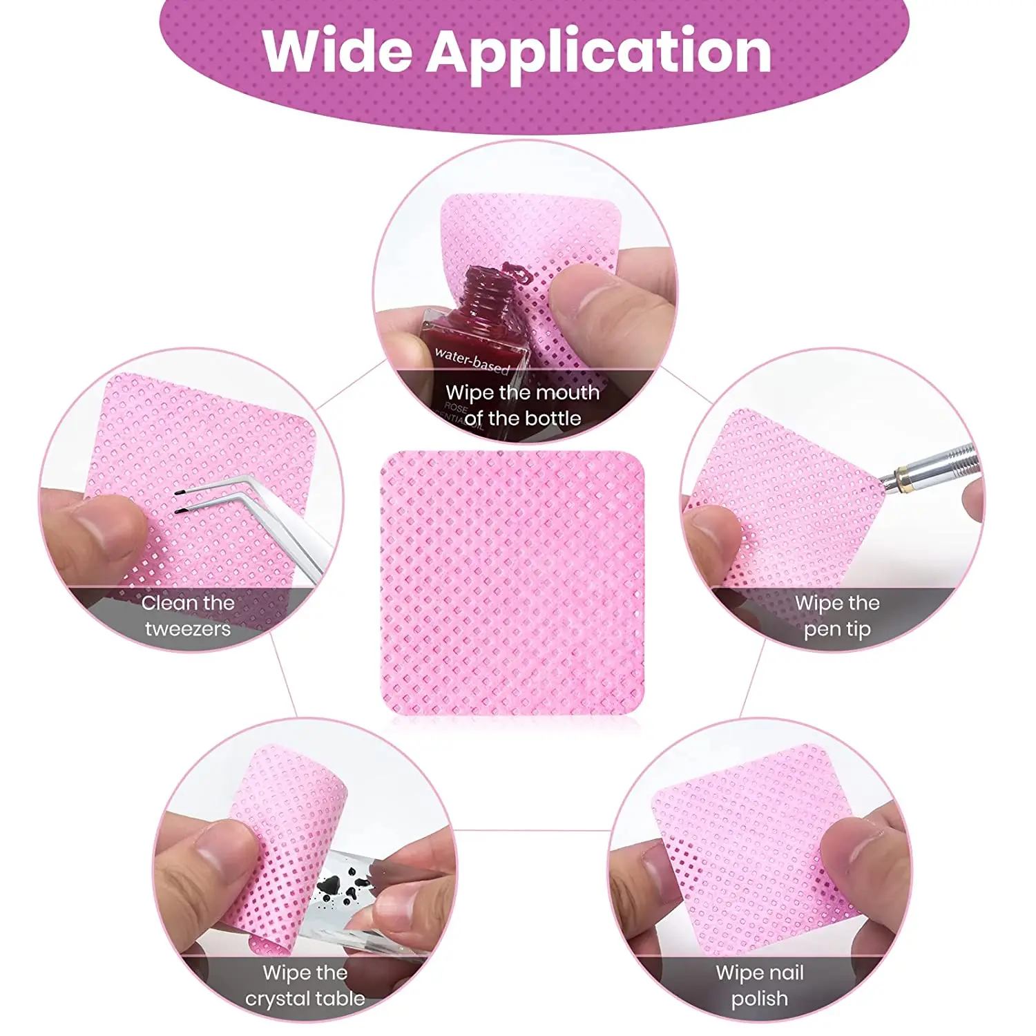 1000pcs Lint-Free Paper Cotton Wipes Eyelash Glue Remover  Nails Art Cleanin Cleaner Pads Lash Extension Bottle Prevent Clogging