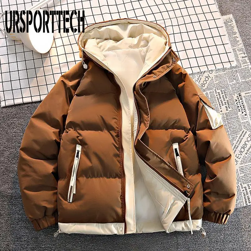 Winter Men's Jacket Thicken Warm Hooded Parkas Man Windproof Jacket Streetwear Casual Jackets Cotton Padded Coat Male Jacket