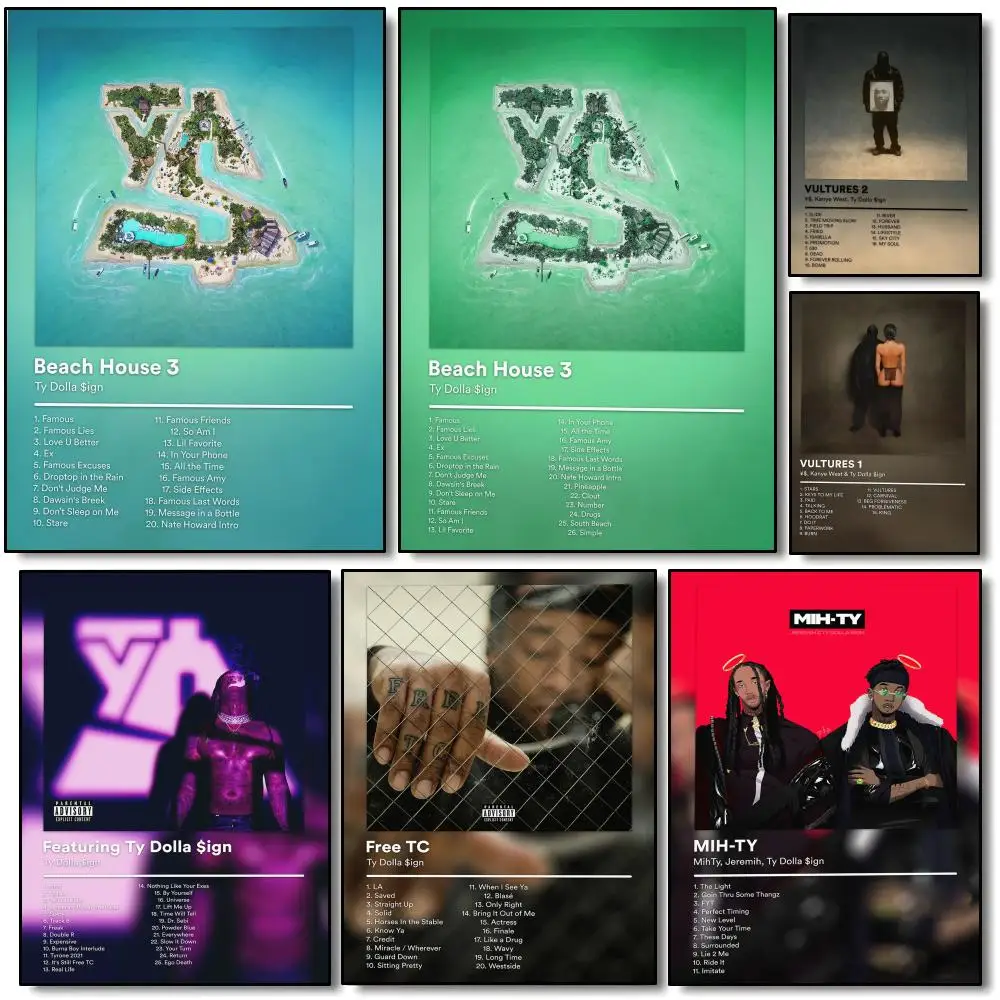 Singer Album T-Ty Dolla Sign Poster Modern Minimalist Wall Art Prints for Bedroom Living Room Home Decor Interior Gift