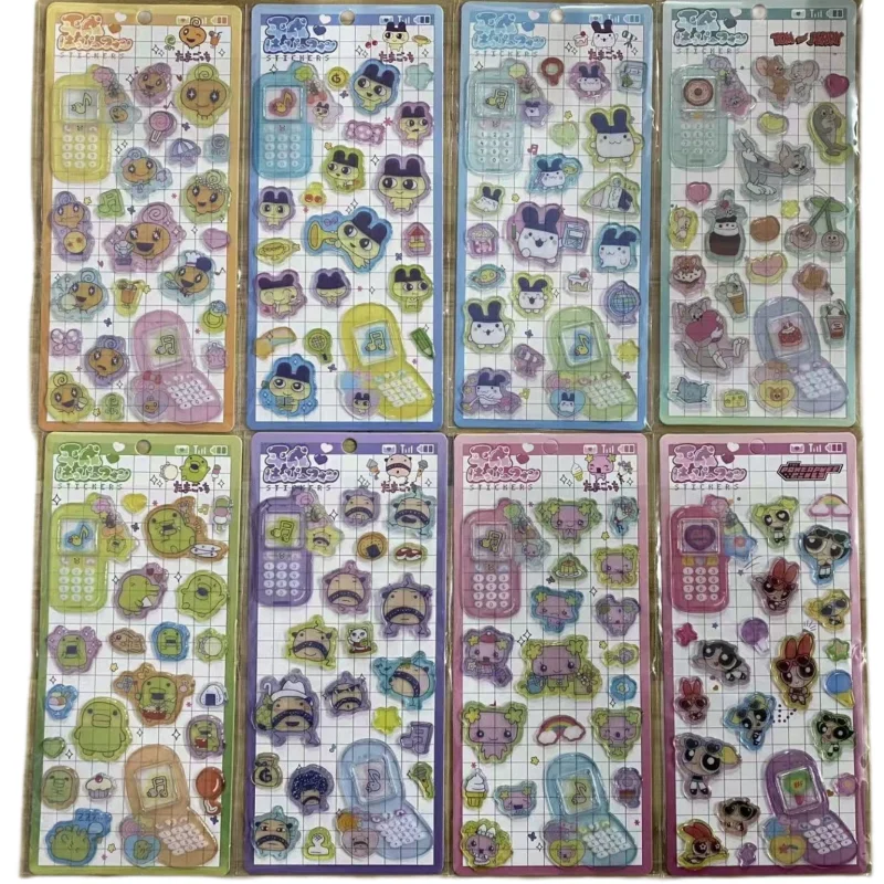 

18pcs Cuddly Tamagotchi 3d Crystal Relief Stereo Sticker Diy For Mobile Phone Decor Sticker Friend Hand Account Stationery Toys
