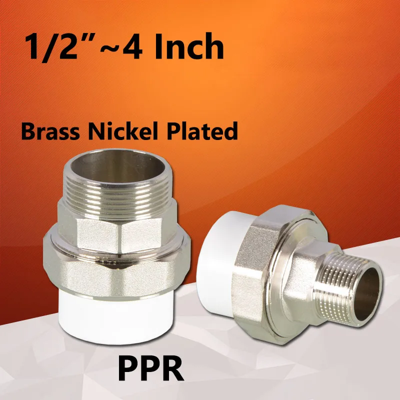 

Соединитель водопроводной трубы PPR, внешний провод, медное соединение, латунные никелированные нагревательные клапаны, бытовые фитинги