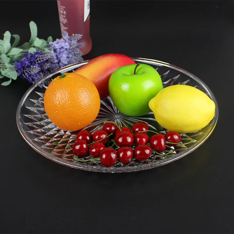 

50pcs/lot Transparent Food Sweets Fruit Dessert Dish Round Plastic Tableware Plates Snack Tray Bar Home Accessories