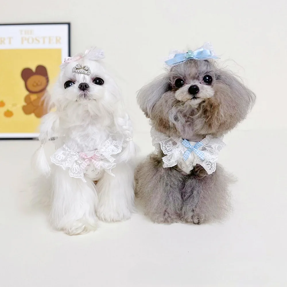 Pet Spring Vest Dog Home Clothes Flying Sleeves Lace Bow Teddy Bear Floral Skirt Puppy Clothes Dog Clothes for Small Dogs