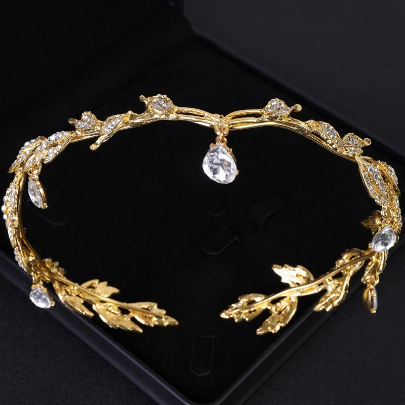 Gold Crystal Tiaras And Crowns Headband Rhinestone Prom Diadem Crown Bridal Wedding Hair Accessories Jewelry Crown Tiara Gift image 5