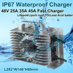 waterproof 48v charger 25A 35A 45A cargador carga rapida cargador chargeur Vihicle yacht speedboats ships lipo lifepo4 batterys