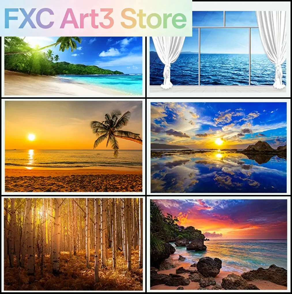 Rahmenlose 1-teilige Leinwandmalerei, Strandlandschaft, Leinwandgemälde, Sonnenuntergang, goldenes Meer, Bilder, tropische Palme, Wandkunst, Poster, Sce