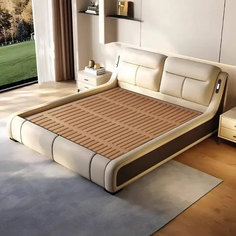 

Normal Australia Double Bed Decoration Elegant Luxury Modern Double Bed Storage Floating Cama Matrimonial Furniture For Home