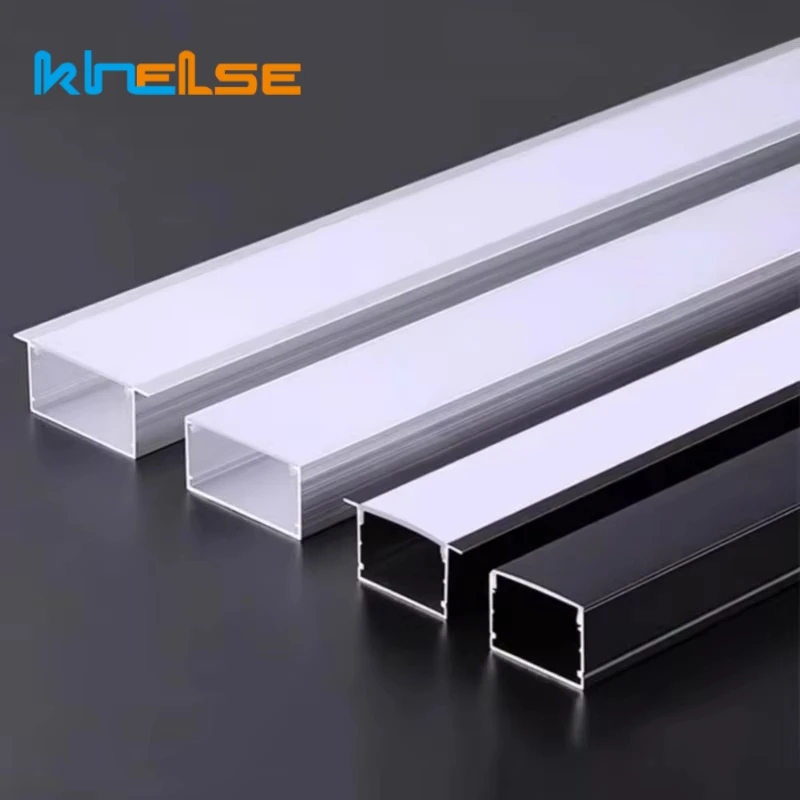 

2515 3010 3020 Wide U-shaped LED Aluminum Profile Black Silver Channel Linear Strip Light Background Corridor Cabinet Bar Lamp
