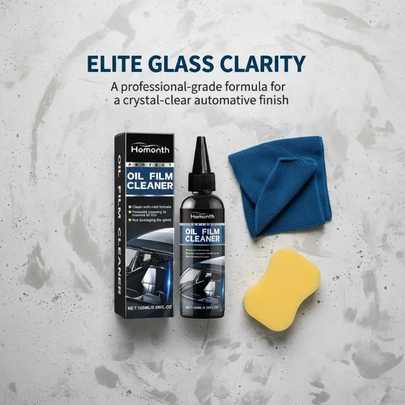 Car Windshield Glass Polishing Liquid Oil Film Cleaner Deep Stain Remover Long Lasting Shine Auto Water Repellent Detailing