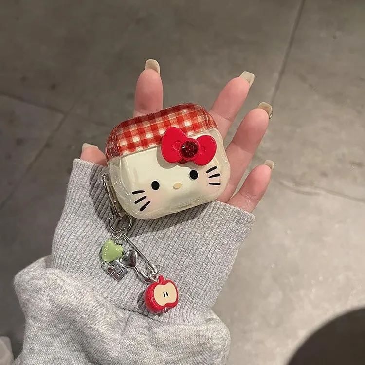 

Cartoon Anime Bow Kt Headphone Case for Airpods 1 2 3 4 Pro Pro2 Wireless Earphone Box Earbuds Protective Cover Accessories