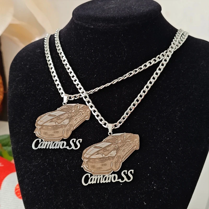 

Ожерелье с фотографией и текстом по индивидуальному заказу, кубинская цепочка из нержавеющей стали, персонализированное ожерелье с подвеской в виде портрета для мужчин, ювелирные изделия, подарки