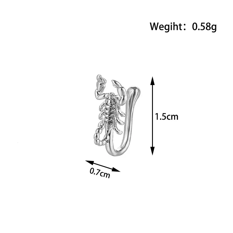 1 pezzo gioielli per il corpo scorpione rame finto Piercing anello al naso Clip sul naso orecchini a polsino dell\'orecchio per le donne ragazza