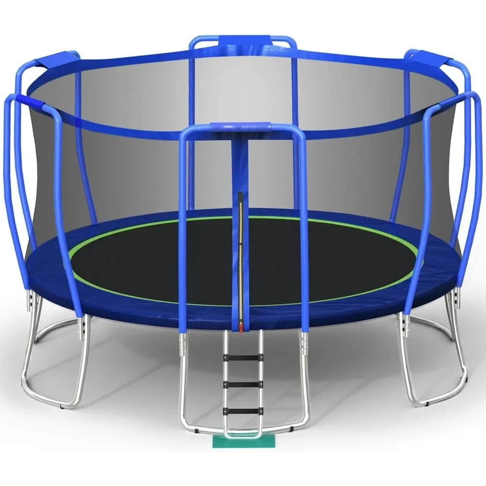 Trampolines No-Gap Design 15FT for Kids Children with Safety Enclosure Net Outdoor Backyards Large Recreational Trampoline