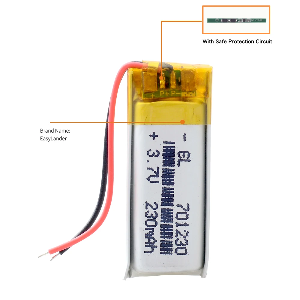 3.7V 230mAh 701230 akumulator litowo-jonowy bateria zastępcza polimerowy w pudełku-ładowanie dla airpodów