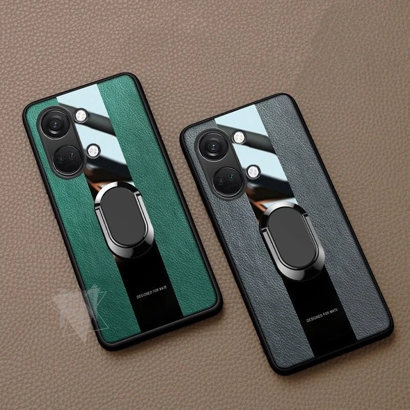 Magnetic Ring Phone Case For OnePlus Nord 3 5G Luxury Leather Cover For One Plus Nord3 Stylish Capa Silicone Shockproof Bumper