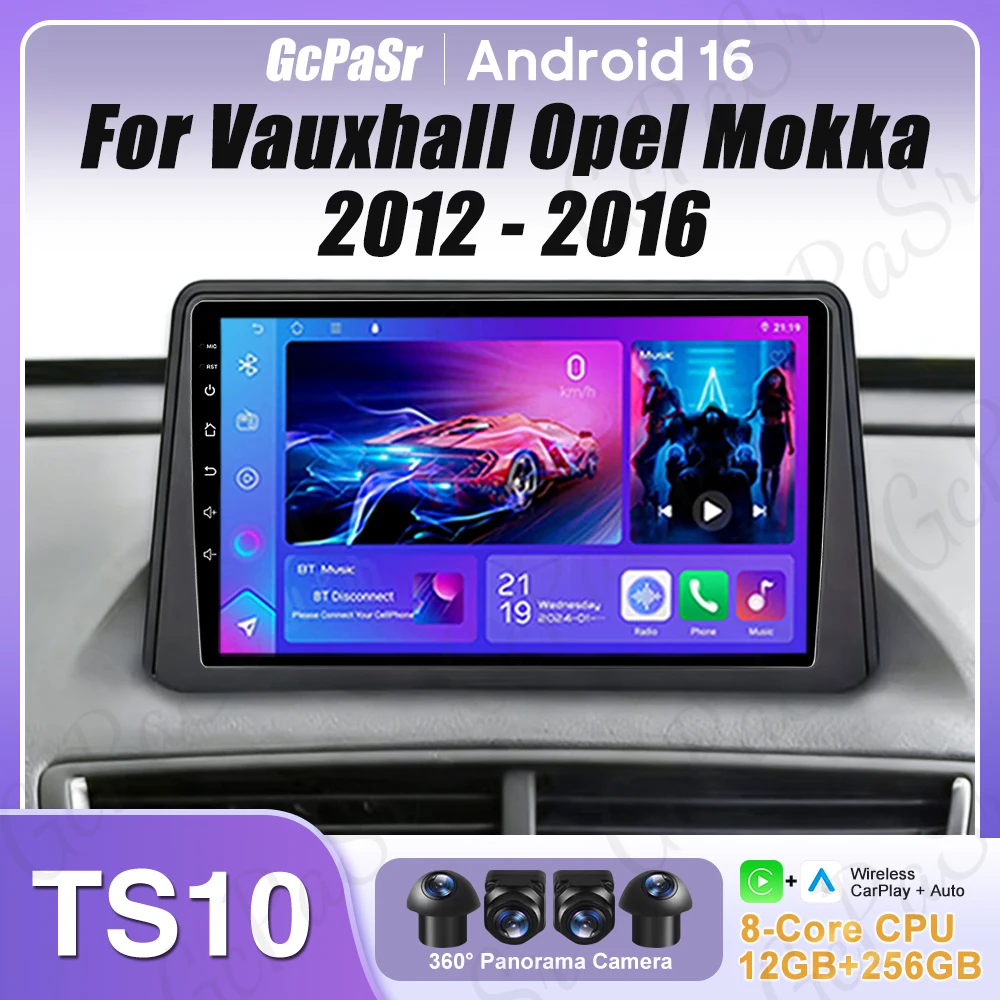 

Автомагнитола Carplay Android 16 для Vauxhall Opel Mokka 2012-2016 с GPS-навигацией, видео, DVD, DSP, 2K экраном и стереосистемой