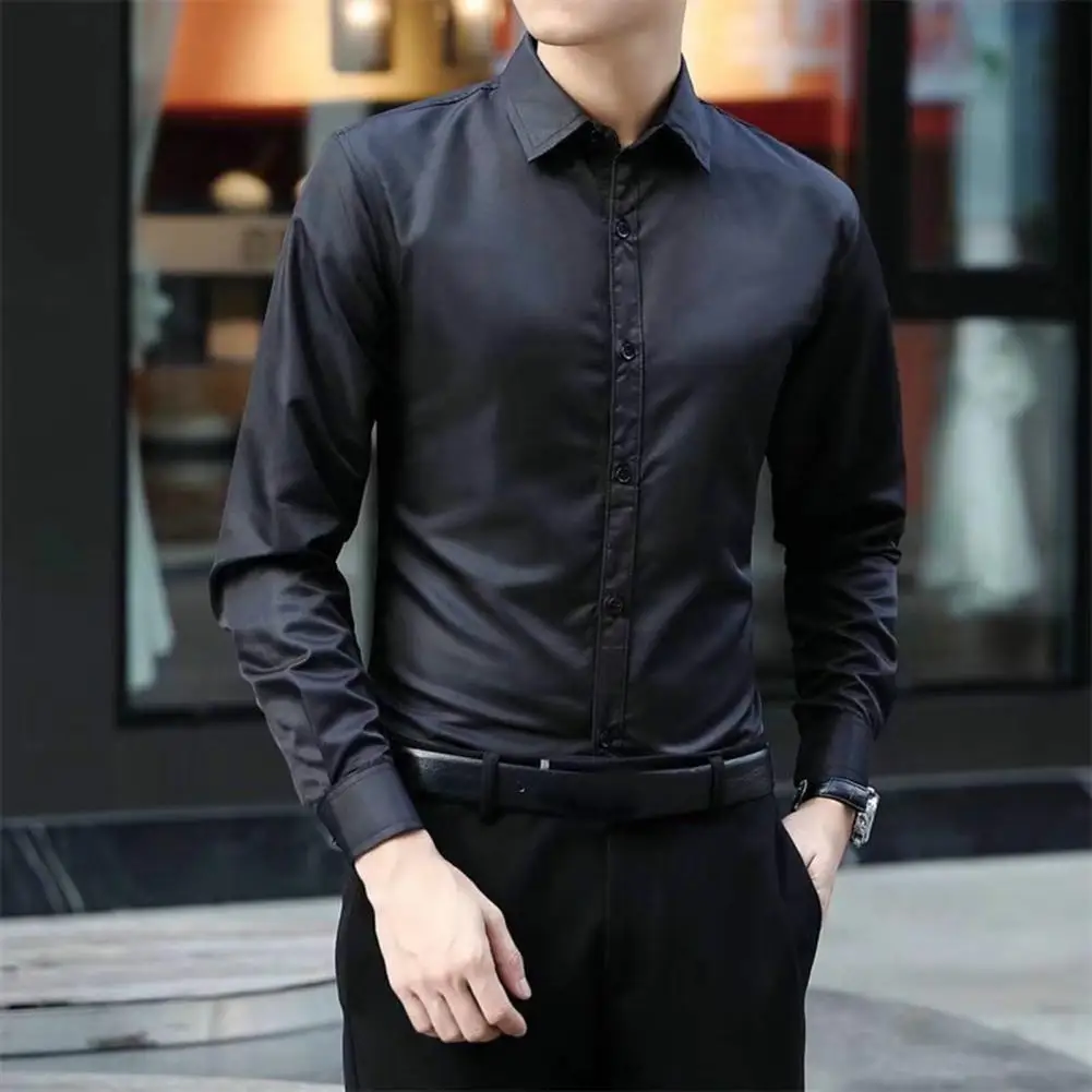 

Solid Color Shirt Formal Men Business Shirt Long Sleeve Suit Shirt Slim Fit Male Social Casual Business Shirts Men Blazer Shirt