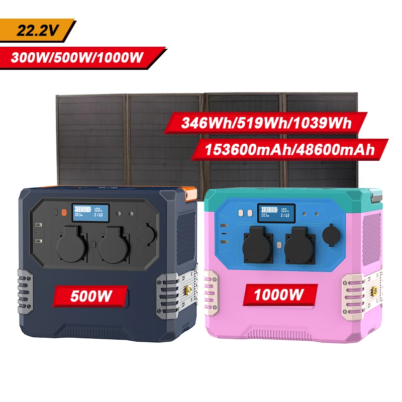 

Wholesale Customized AC Power Lithium Lifepo4 300w 500w 1000w 110v 220v Outdoor Camping Solar Portable Power Station