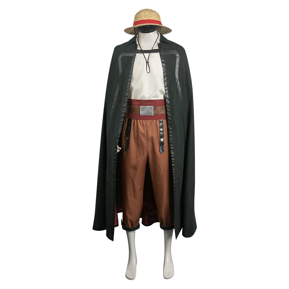 Piece Live Action Shanks Cosplay Costume, Déguisement Fantrenfor, Costumes pour Hommes Adultes, Chapeau Everak, Halloween Carnaval Trempé, 7.5